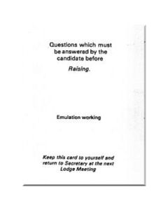 Craft Emulation Raising Question Card